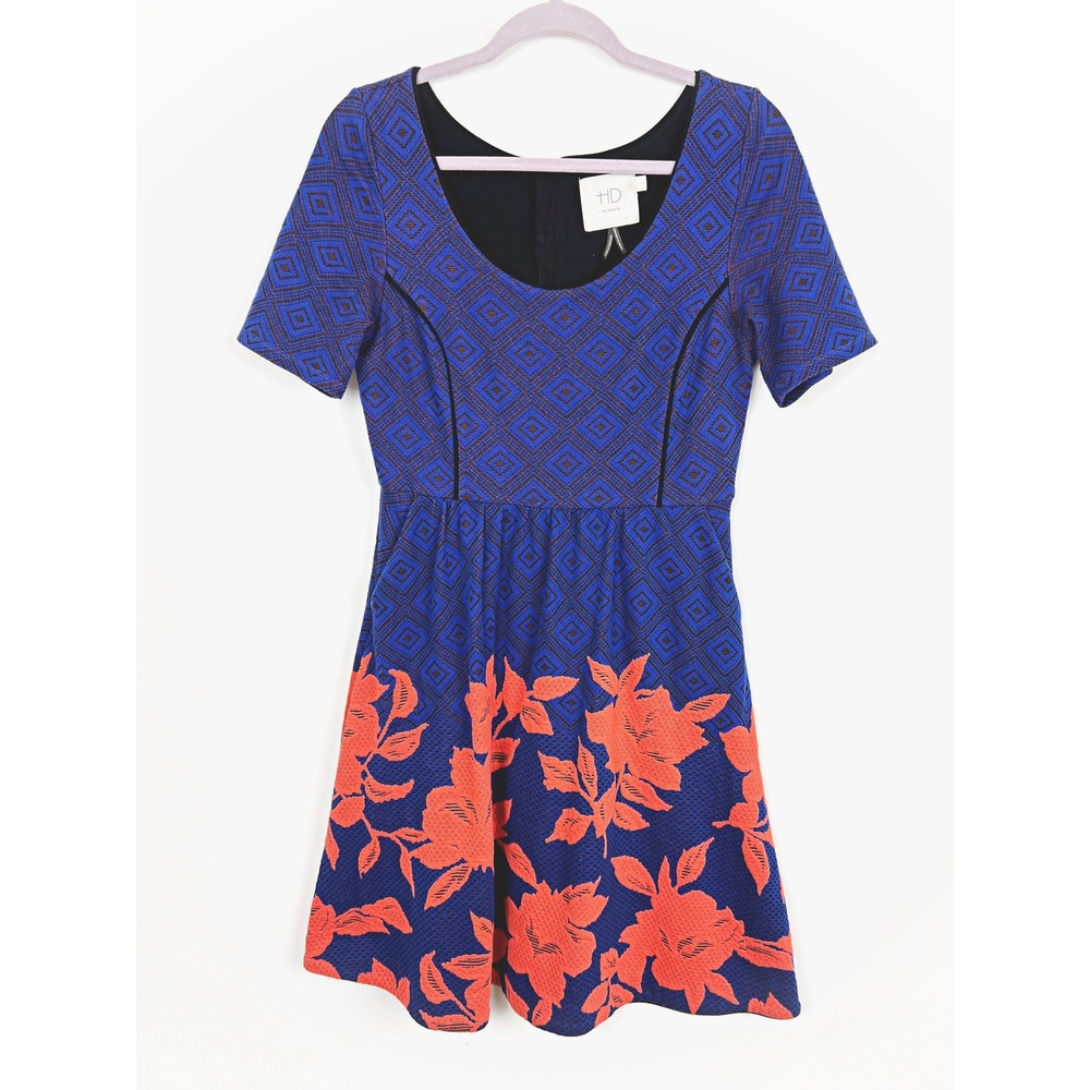 HD in Paris Anthropologie Blushed Blooms Jacquard Dress Small